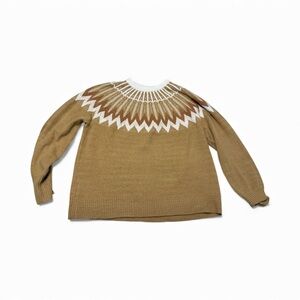 French Connection Tan/Brown and White Knit Sweater